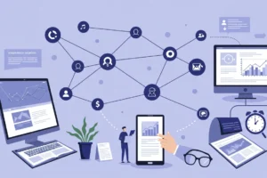 [Image QA press_marketing 4/5] Abstract Network Graphic for Answer Engine Mentions